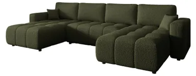 Produktbild von ZARA Wohnlandschaft U Form Ecksofa mit Schlaffunktion Bettkasten Olivgrün