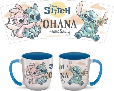 Produktbild von Niebieski Kubek Stitch & Angel - Ohana 384 Ml