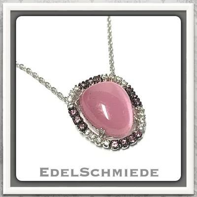 Produktbild von Edelschmiede925 Anhänger inkl Kette 925 Silber mit rosa Zirkonia
