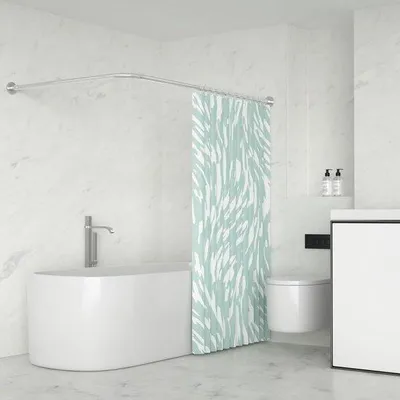 Produktbild von Famanu Duschvorhangstange verstellbar - Edelstahl - 95 x 95 cm