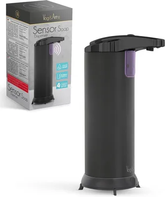 Produktbild von Vog&Arths - Automatischer Seifenspender mit Sensor - Seifenpumpe - Schwarz - Automatische Seifenpumpe - 220ml - auf Batterien!