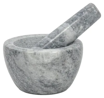 Produktbild von Schwerer Marmor Mörser LUNO, Ø 10 cm Durchmesser, 6 cm hoch, lebensmittelecht