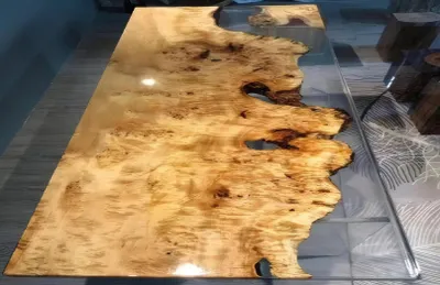 Produktbild von Stilvoller Zweifarbiger Harztisch Esszimmer Luxus Tischplatten Möbel