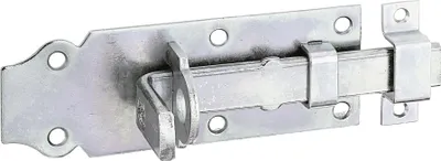 Produktbild von ALBERTS Schlossriegel, mit flachem Griff, gerade, mit Schlaufe, disp., Platte LxB100x44mm