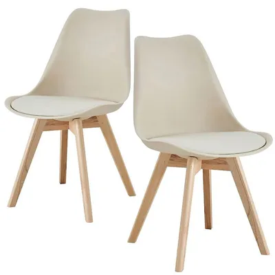 Obrázok produktu pre Sada stoličiek v škandinávskom štýle, 2 ks, farba Viking Beige, , nohy z bukového dreva