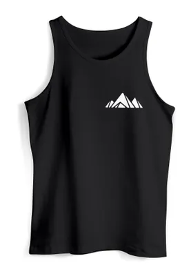 Produktbild von Herren Tank-Top Aufdruck Berg Wandern Polygon Design Print Outdoor Muskelshirt Neverless® Polygon 1 schwarz L
