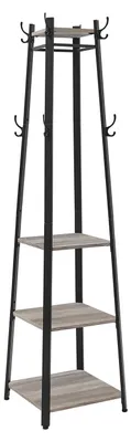 Produktbild von Garderobe braun-schwarz - Hutablage - Flurorganizer - platzsparend - 43 x 43 x 180 cm