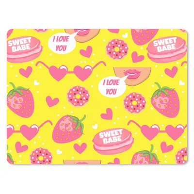 Produktbild von MuchoWow® Mauspad Mousepad Lebensmittel - Muster - Rosa 23x19 cm - Mousepads - Maus Mat - Pad - Mausunterlage - Schreibtischunterlage - Mauspad