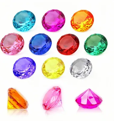 Obrázok produktu pre Diamantové Akrylové Kamene 20 Kusov, 4 cm, Rôzne Farby, pre Pirátske Hry