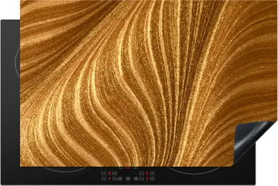 Produktbild von KitchenYeah© Herdabdeckplatte Nahaufnahme von Goldfarbe , 80x52cm, Küche Deko, Glaskeramikkochfeld Herdabdeckung, Abdeckplatte fùr Kochfeld