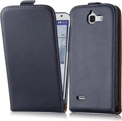 Immagine prodotto di Cadorabo cover per Huawei ASCEND G730 cover protettiva in nero flip custodia del telefono cellulare cover in Similcuoio