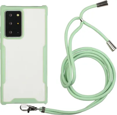 Produktbild von König Design Hülle kompatibel mit Samsung Galaxy S21 Ultra Kunststoff Handykette Cover - Case Handyhülle Grün