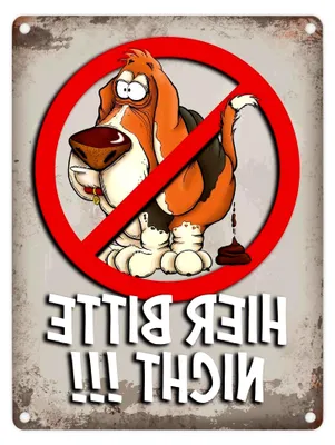 Produktbild von Metallschild mit Hundeverbot-Motiv und Hinweis: Hier bitte nicht!!!