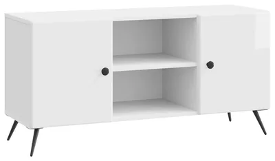Zdjęcie produktu dla Szafka pod telewizor Biały wysoki połysk 102 x 34,5 x 50 cm