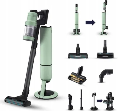 Produktbild von Samsung VS90F40DEM, 2-in-1-Stabstaubsauger, Beutellos, Mintfarbe, 0,5 l, Trocken, HEPA