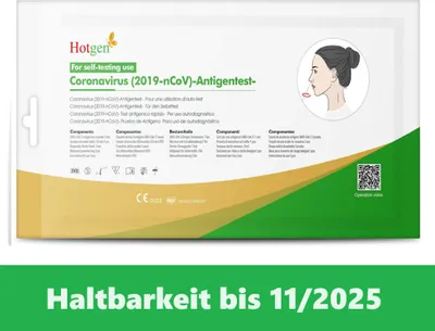 Produktbild von 20 Stück Hotgen Antigen Schnelltest SARS-CoV-2 Antigen Test Covid-19, Nasaltest, Laientest, Selbsttest, Antigentest, Einzeltest - BfArM AT1236/21 Device ID 2807 CE0123