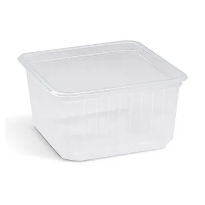 Produktbild von 50x Rechteckschale Quadroboxx Salatschale 115x115x61mm PP transparent 500ml