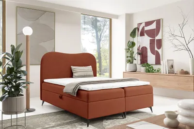 Produktbild von Boxspringbett Schlafzimmerbett BLAIR PREMIUM 160x200cm Stoff Now or Never Rostbraun
