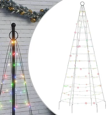 Obrázok produktu pre vidaXL LED vianočný stromček, 200 LED diód, viacfarebný, 180 cm