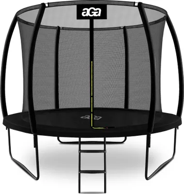 Produktbild von Aga SPORT EXCLUSIVE Trampolin, Kindertrampolin, Gartentrampolin mit Sicherheitsnetz 305 cm Schwarz + Schutznetz + Leiter