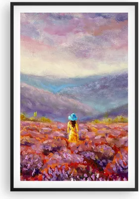 Produktbild von Gerahmtes Poster - Schwarzer Rahmen - Feld Frau Landschaft - 61x91,5 cm - Wand Bild - Wanddeko - Wandbilder - Kunstposter - Wandposter - Bilderrahmen - Bilder - Kunstdruck - P2BPA61x91-5074