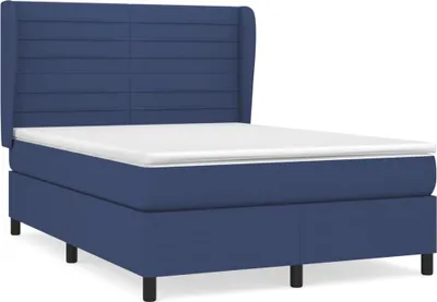 Produktbild von vidaXL Boxspringbett mit Matratze Blau 140x190 cm Stoff