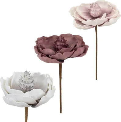 Image de Fleurs artificielles Fleur en 3 couleurs Plantes décoratives Ø 13x65 Mousse, 5_couleur:Lila
