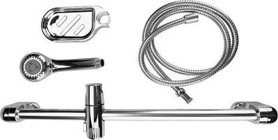 Produktbild von Balletto Duschset, 3-Funktions-Duschkopf, Duschstange 54 cm, Brauseschlauch 150 cm, inkl. Seifenhalter