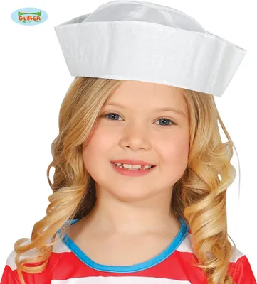 Produktbild von Matrosen Mütze Kostüm Seefahrer Kinder Karneval Fasching Party Zubehör Rollenspiel Abenteuer Fantasie Maritimer Spaß Weiß, Farbe: Weiß