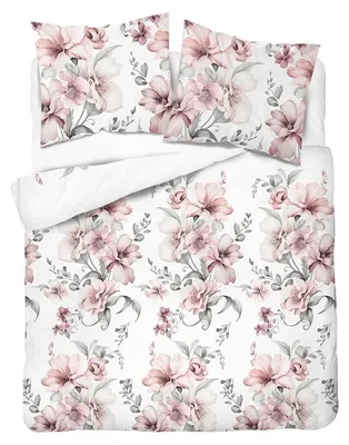 Obrázek produktu pro Povlečení, flanelové povlečení, teplé, vhodné na zimu, rozměr 160x200, vzor: květiny (6041b), Obrázek vytvořený pomocí AI