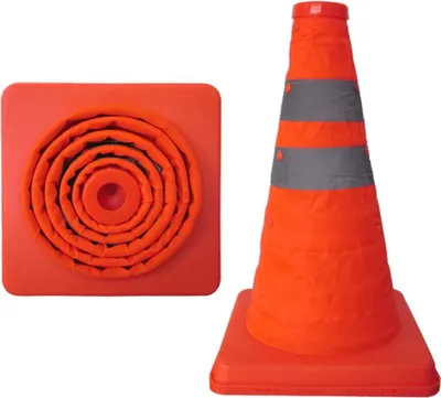 Zdjęcie produktu dla INF Składany stożek ostrzegawczy 30 cm - Przenośny odblaskowy stożek bezpieczeństwa