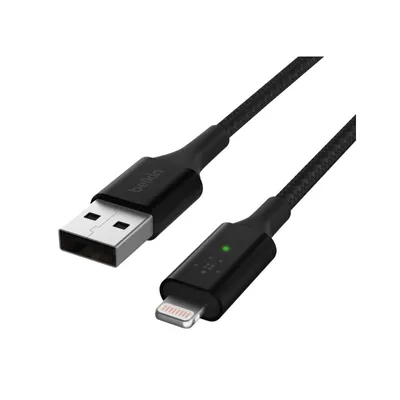 Produktbild von Belkin CAA007BT04BK, 1,2 m, Lightning, USB A, Männlich, Männlich, Schwarz