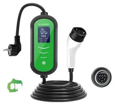 Image de Chargeur pour véhicule électrique, design portable, courant réglable, 3,5 kW, 16 A, monophasé, type 2