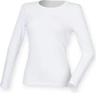 Produktbild von SF Women SK124 | Damen Feel Good Long Sleeved Stretch T / langer Schnitt - Farbe: White - Größe: L