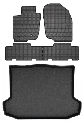 Zdjęcie produktu dla Dywaniki gumowe + mata bagażnika do Toyota RAV4 III 2009-2013 (5-drzwiowy) – czarne, dopasowane – Wielganizator SolidPRO