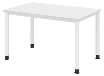 Produktbild von bümö Schreibtisch Serie-H - Nachbildung: Weiß, Größe:  120 x 80 cm, Gestell: Weiß