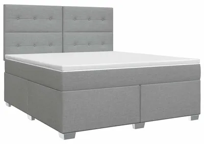 Produktbild von vidaXL Boxspringbett mit Matratze Hellgrau 160 x 200 cm Stoff