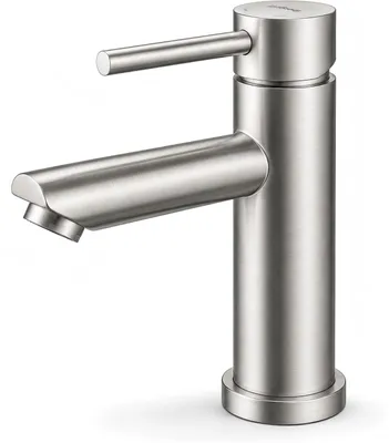Image de Mitigeur lavabo - Mitigeur monocommande - Inox 304 - Finition nickel poli - Robinet salle de bain