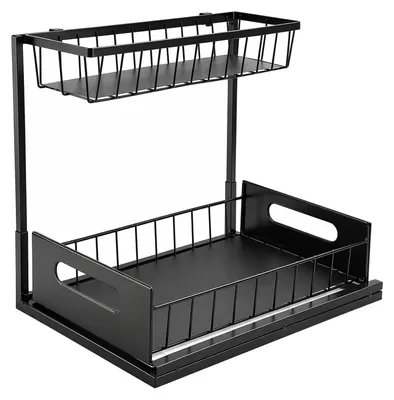 Immagine prodotto di Organizzatore per lavelli a 2 livelli, ripiano estraibile per cucina e bagno