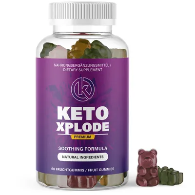 Produktbild von Ketoxplode Gummies | Fruchtummies 60 Stück Inhalt pro Dose | Gummibärchen mit natürlichem Pflanzenaroma (1x)
