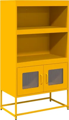 Image de Highboard jaune moutarde 68x39x123 cm acier