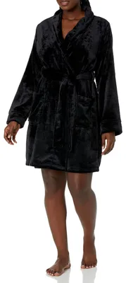 Immagine prodotto di A. Accappatoio da donna medio, in pile, con effetto sfumato, colore nero, taglia XL