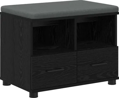Obrázok produktu pre vidaXL Lavica do predsiene s vankúšmi a policou, čierny dub, 60 x 38 x 46 cm