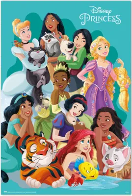 Obrázok produktu pre Erik Editores Disney Princess And Pets Poster Multicoloured Multicoloured One Size