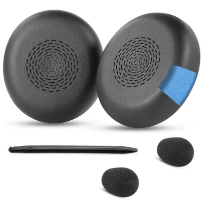 Produktbild von Evolve2 75 Ohrpolster, Ersatz, kompatibel mit Jabra Evolve2 75 PC-Kopfhörer (nicht kompatibel mit Evolve 75), Ohrpolster aus weichem Memory-Schaum, schallisolierender Schaum – schwarz