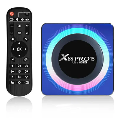 Immagine prodotto di ZELURXX TV Box Android 13.0, Rockchip 4K 2,4 GHz/5 GHz, Wi-Fi, BT 5.0, lettore multimediale 8K, luce LED, nero, 4 GB/64 GB