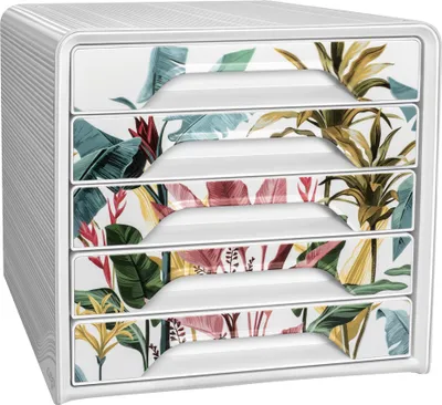 Produktbild von CEP Schubladenbox Smoove Tropical 5 Schübe weiß/tropisch