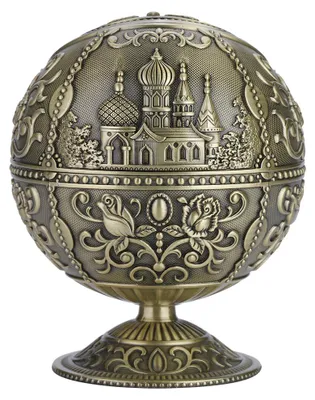 Image de Cendrier vintage, art et artisanat, en métal, forme de boule, motif gravé, idéal pour offrir, décoration (laiton vieilli)