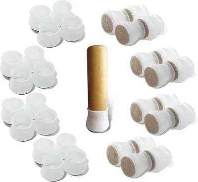 Produktbild von Stuhlbeinschutz Set - Bodenschutz mit Filzpolster - 32 Stück - Transparent