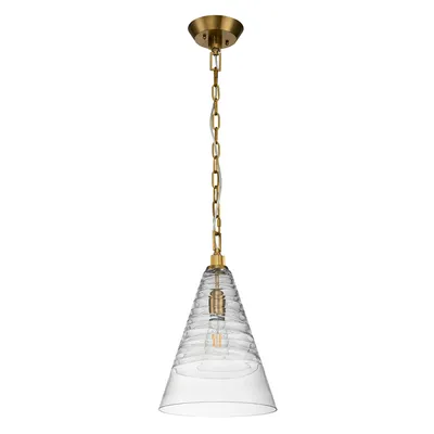 Image de Lustre Elmore en laiton oxydé, 1xE27x60W, verre, dimensions : 215,1 x 29,5 x 29,5 cm, IP20, Quintiesse